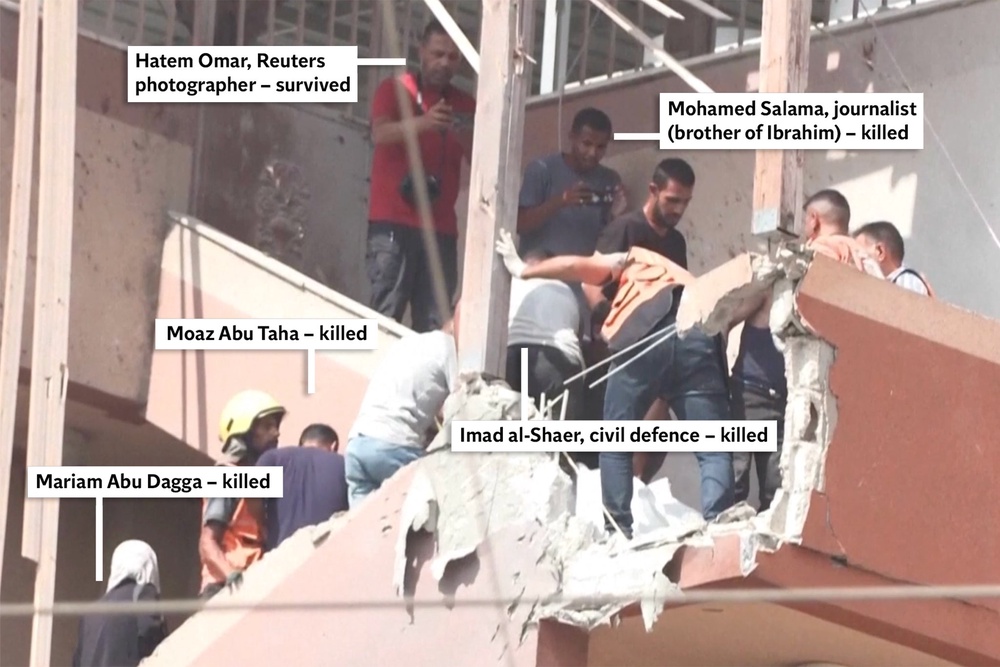 The hospital stairwell seconds before the bombing (Al Ghad/The Independent)