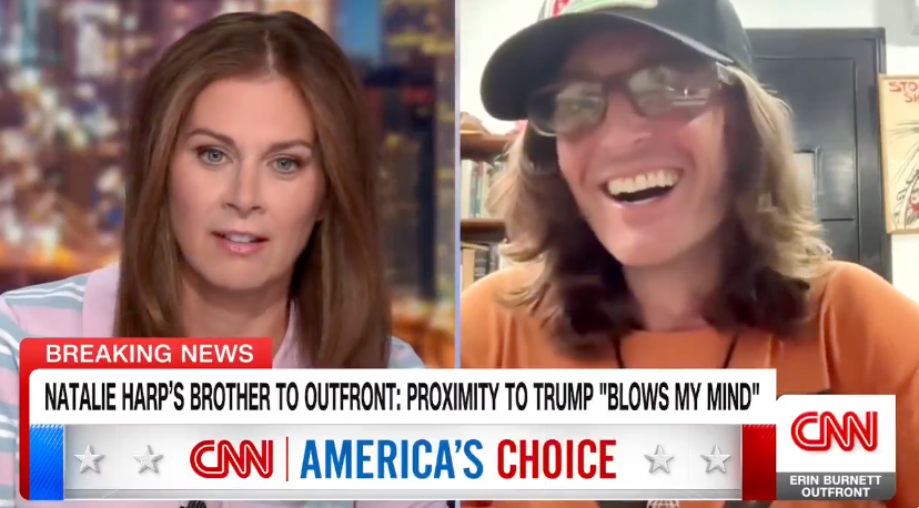 Preston Harp initially burst out laughing when CNN’s Erin Burnett asked for his reaction to the network’s report (CNN)
