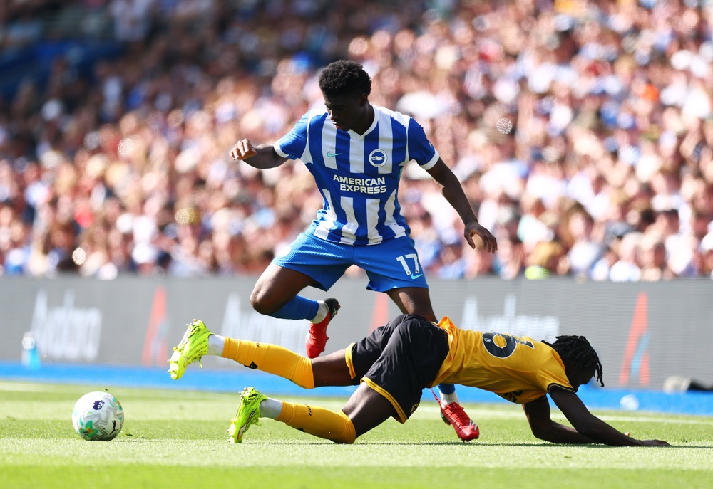 Baleba in action against Wolves last season (Getty)