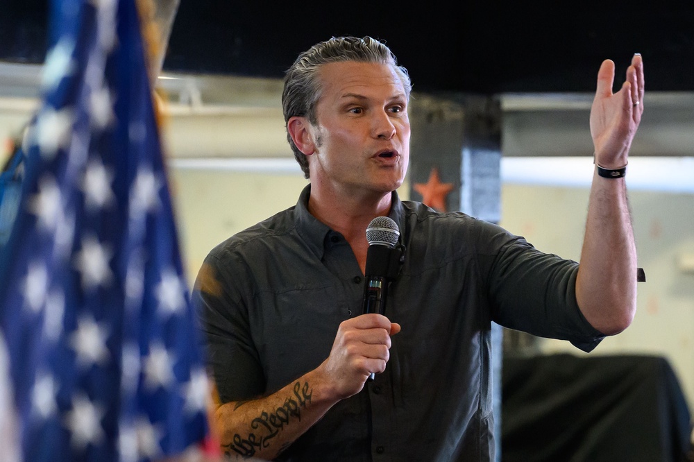 Hegseth’s appearance at the Iowa State Fair fueled speculation recently as the defense secretary and former Fox host campaigned for several GOP candidates in the state (Getty)
