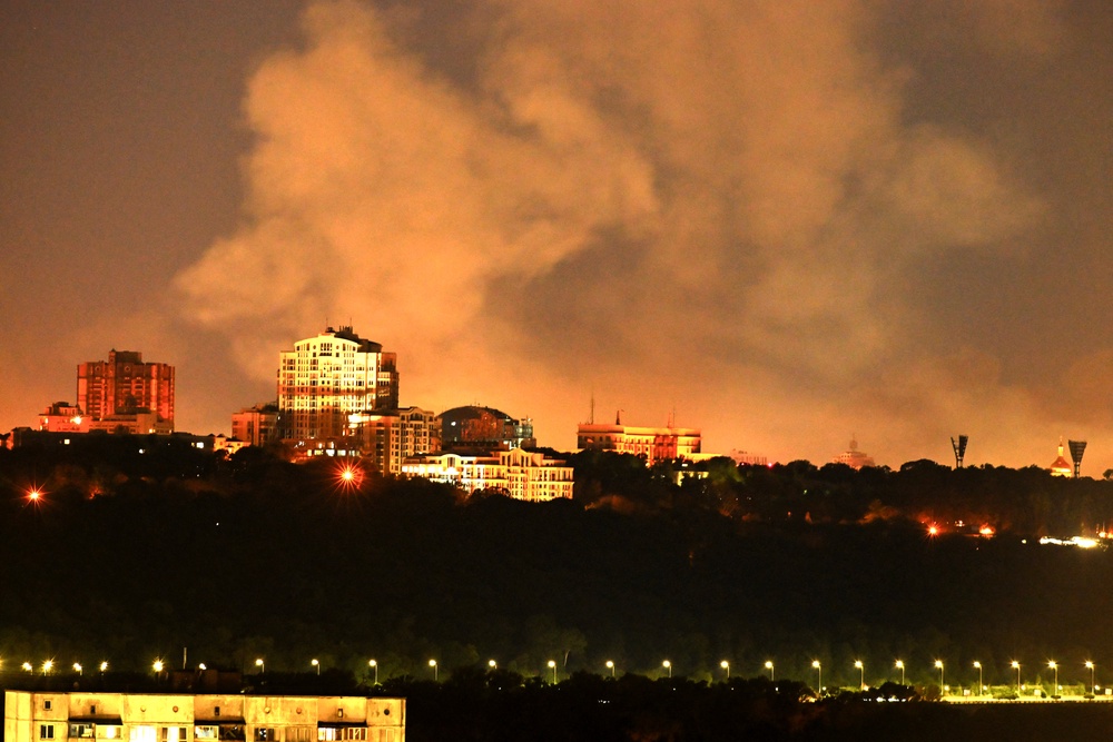 Smoke rises from missiles launched by Russia in Kyiv (AFP/Getty)