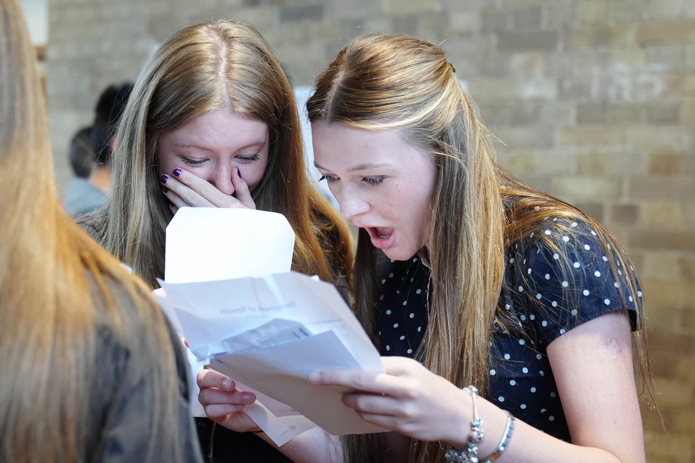 Pupils collect their GCSE results at Egglescliffe School, in Eaglescliffe, North Yorkshire (PA)