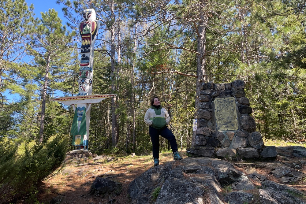 Rory at Tom Thomson memorial cairn on Canoe Lake (Rory Buccheri)