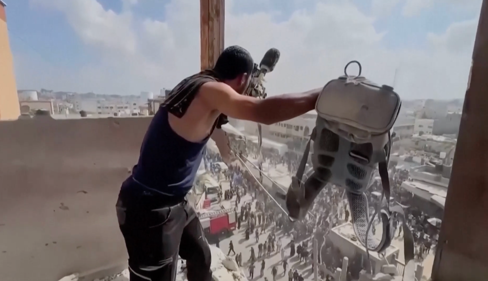 The Reuters camera equipment that had been destroyed in the first strike (Reuters)