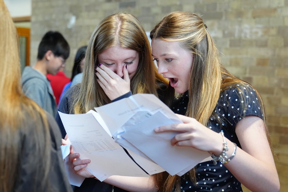Pupils collect their GCSE results in Eaglescliffe, North Yorkshire (Owen Humphreys/PA) (PA Wire)