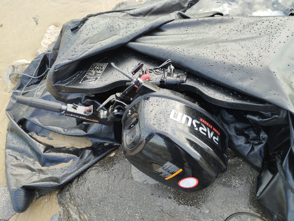 The officers slashed the inflatable vessel with a knife (PA)