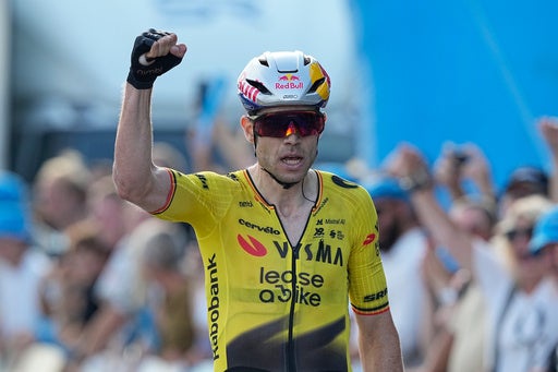 Wout van Aert is back after missing the Tour (AP)