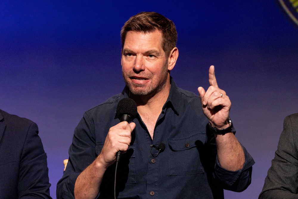 Earlier this year, Democratic Rep. Eric Swalwell and Republican Rep. Tony Gonzales faced calls for their expulsion before they stepped down (AFP/Getty)