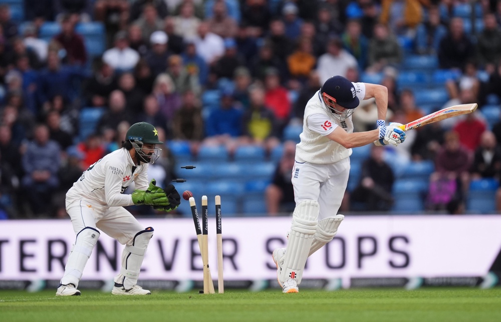 Harry Brook is bowled by Ali Usman, not pictured, for 91 (Mike Egerton/PA)