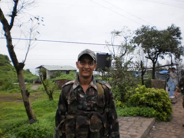 Shubham Gupta in military fatigue during NDA training (Supplied)