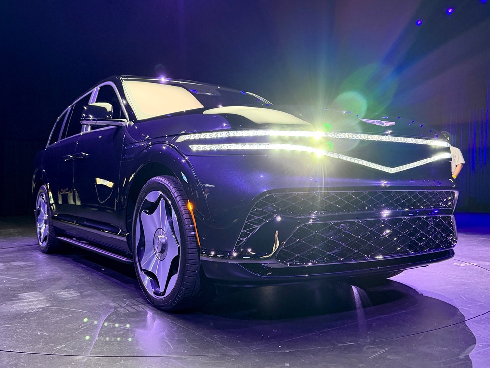 The Genesis GV90's minimalist exterior design is said to mimic Korean porcelain moon jars, while the headlamp treatment is said to be the most expensive on a car (Steve Fowler)