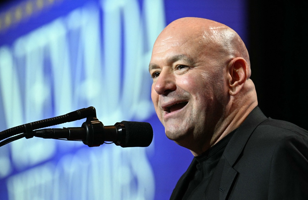 Dana White has been in dispute with Eddie Hearn since launching his Zuffa Boxing project (AFP/Getty)