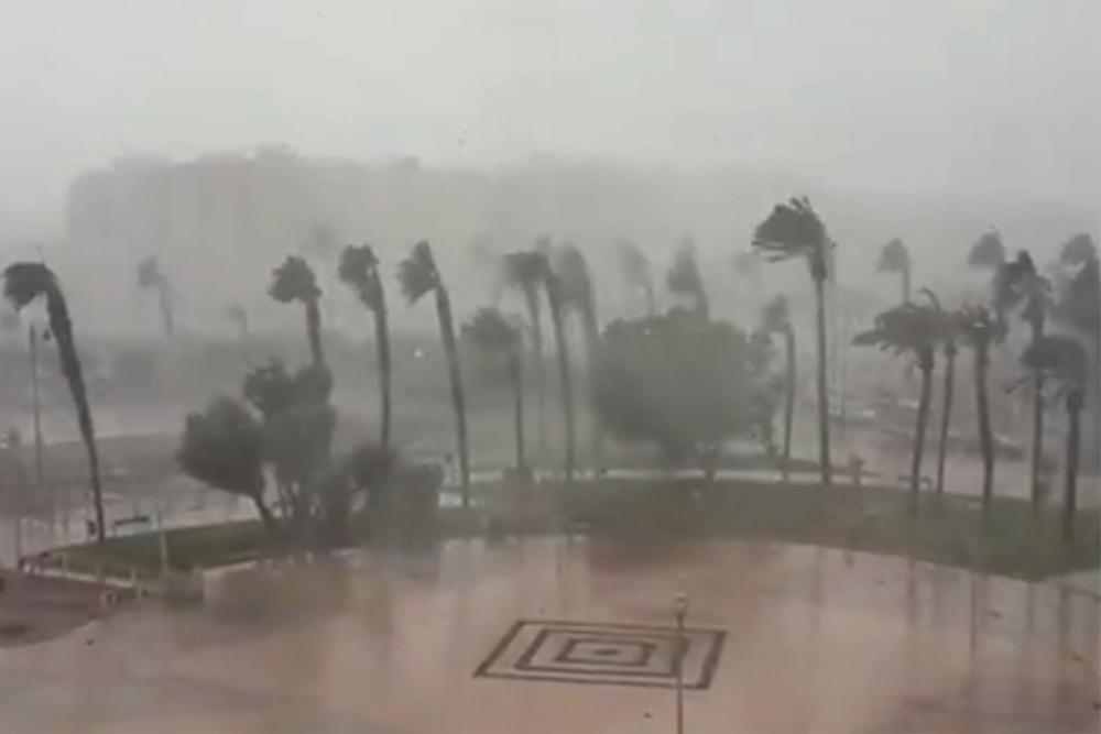 A thunderstorm then hit Valencia on Thursday taking down trees and damaging buildings, with lightning bolts causing fires (Vost Comunitat Valenciana)