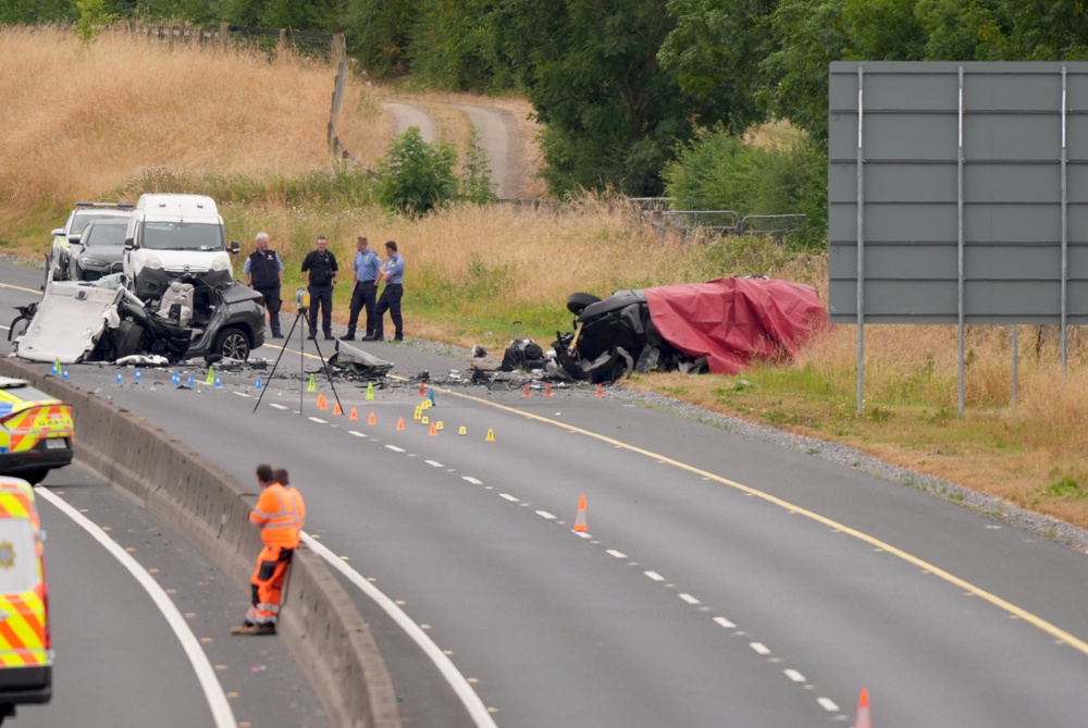 The scene of the crash in Kildare (Niall Carson/PA) (PA Wire)
