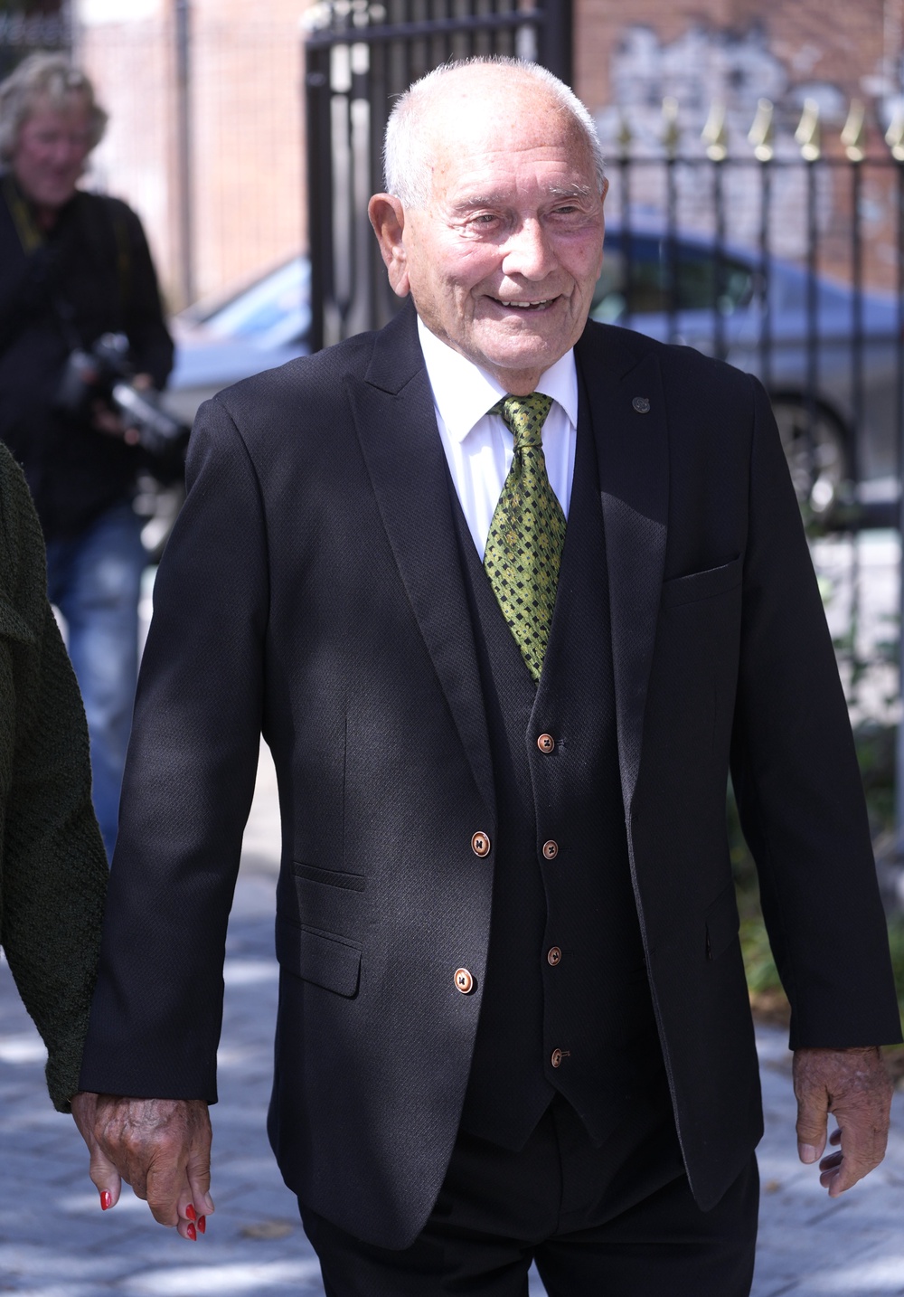 Tommy Cannon arrives for the funeral of stand-up comedian Jimmy Cricket (Peter Byrne/PA) (PA Wire)