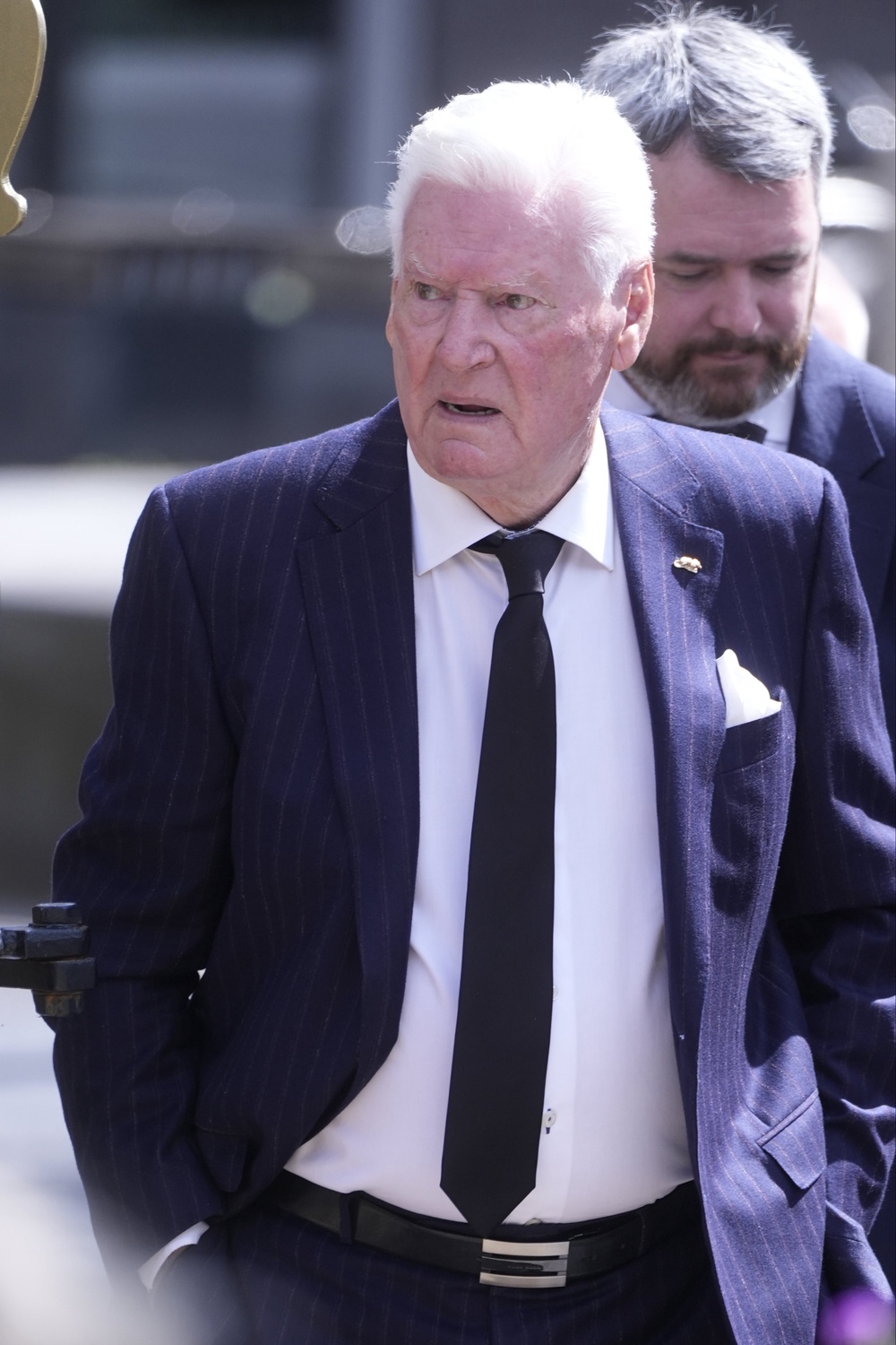 Roy Walker arrives for the funeral of stand-up comedian Jimmy Cricket (Peter Byrne/PA) (PA Wire)