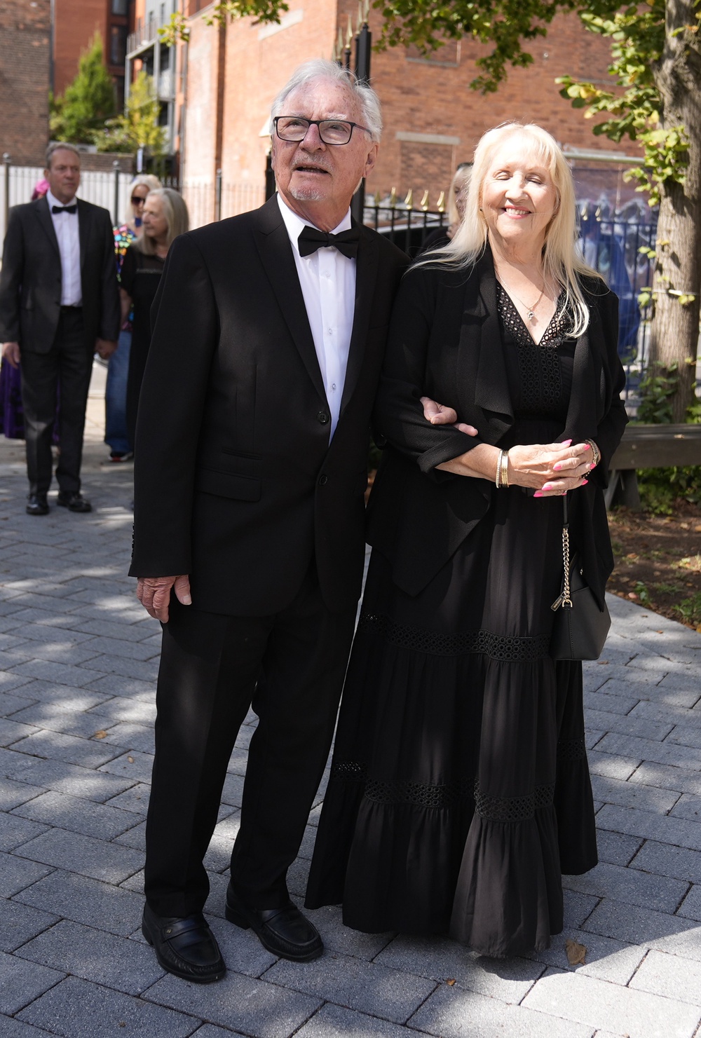 Syd Little (left) arrives for the funeral of stand-up comedian Jimmy Cricket (Peter Byrne/PA) (PA Wire)