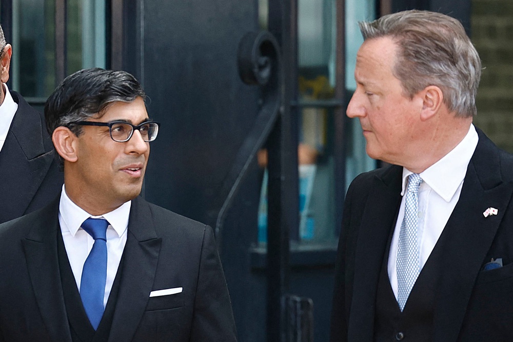 Mr Sunak brought David Cameron back into government as his foreign secretary (AFP/Getty)