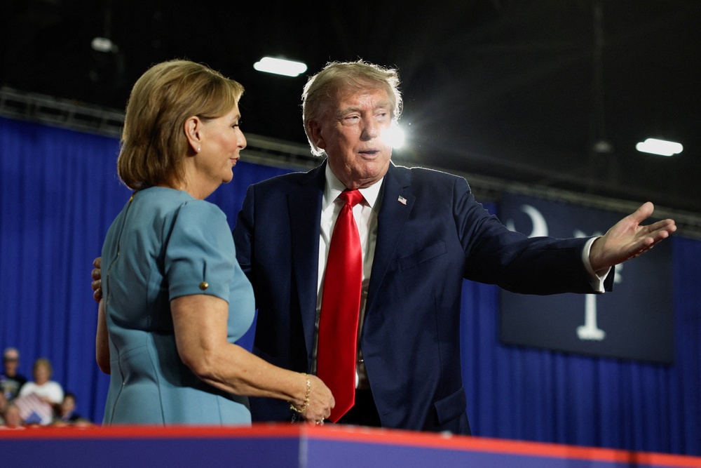 Trump has already roadtested his messaging strategy while campaigning for Darline Graham in South Carolina (Reuters)