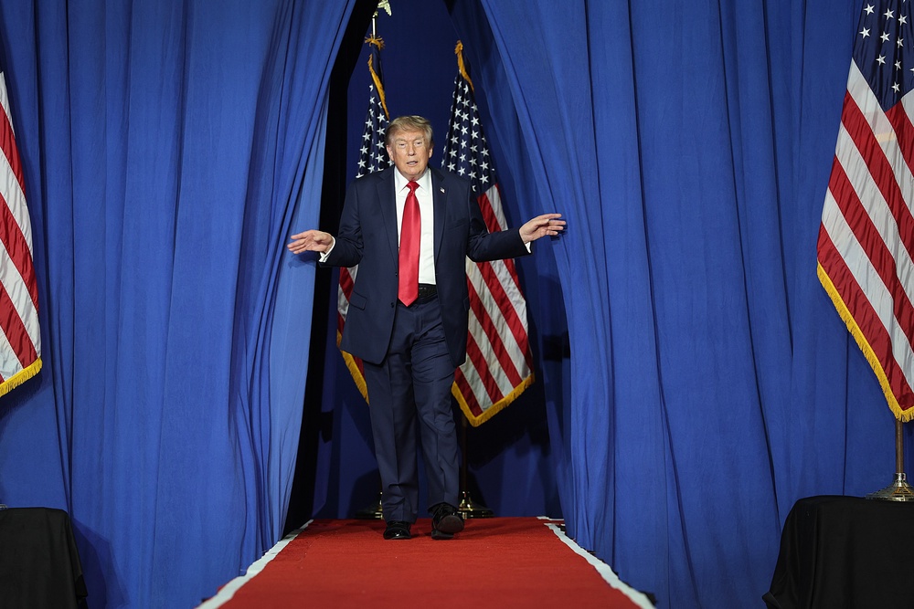 'You have to defeat the Dumocrats and elect Darline Graham,' Trump told the crowd gathered in Myrtle Beach on Friday (Getty Images)