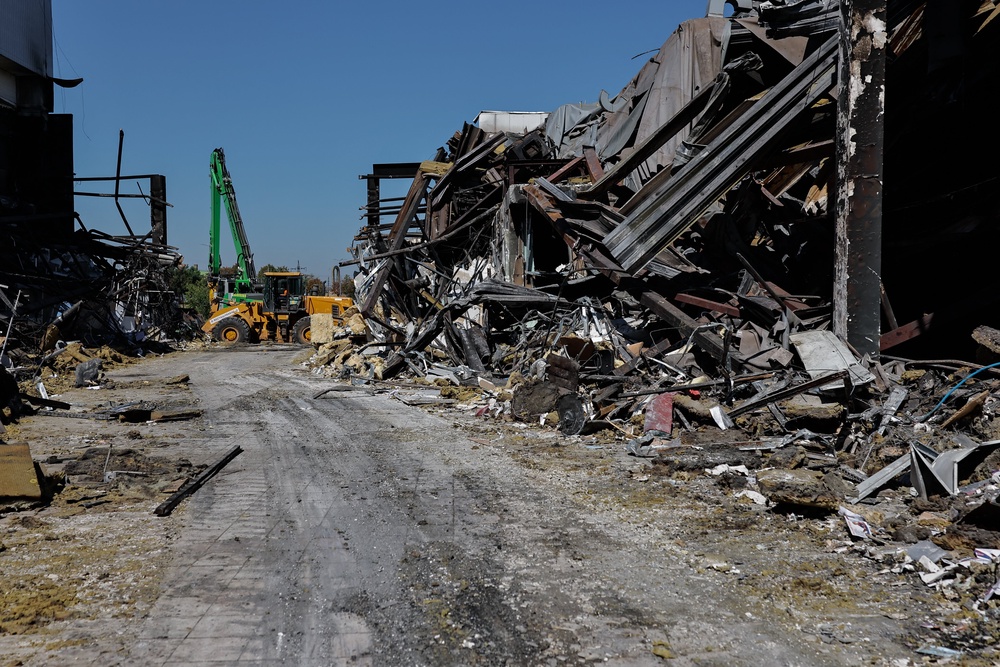 This photograph shows a view of a shopping mall damaged following a Russian strike in Kryvyi Rih (AFP/Getty)