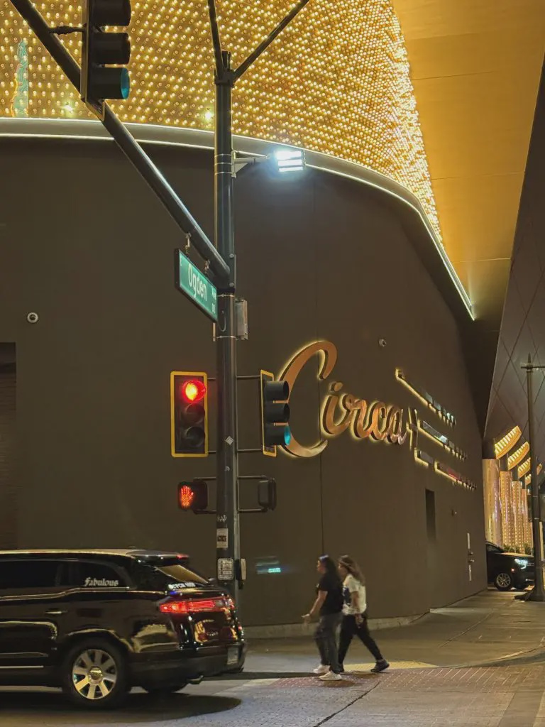 The installation is at First Street and Ogden Avenue, near major attractions including Circa, Binion’s and the California Hotel & Casino (Intelligent Security Systems)