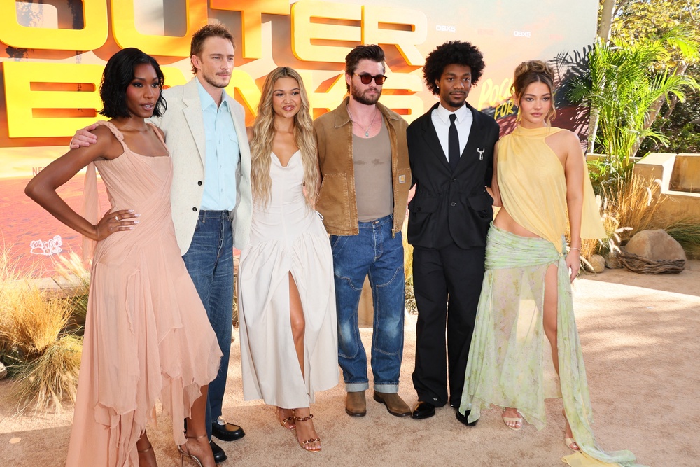 'Outer Banks' actors, from left, Carlacia Grant, Drew Starkey, Madison Bailey, Chase Stokes, Jonathan Daviss and Madelyn Cline (AFP/Getty)