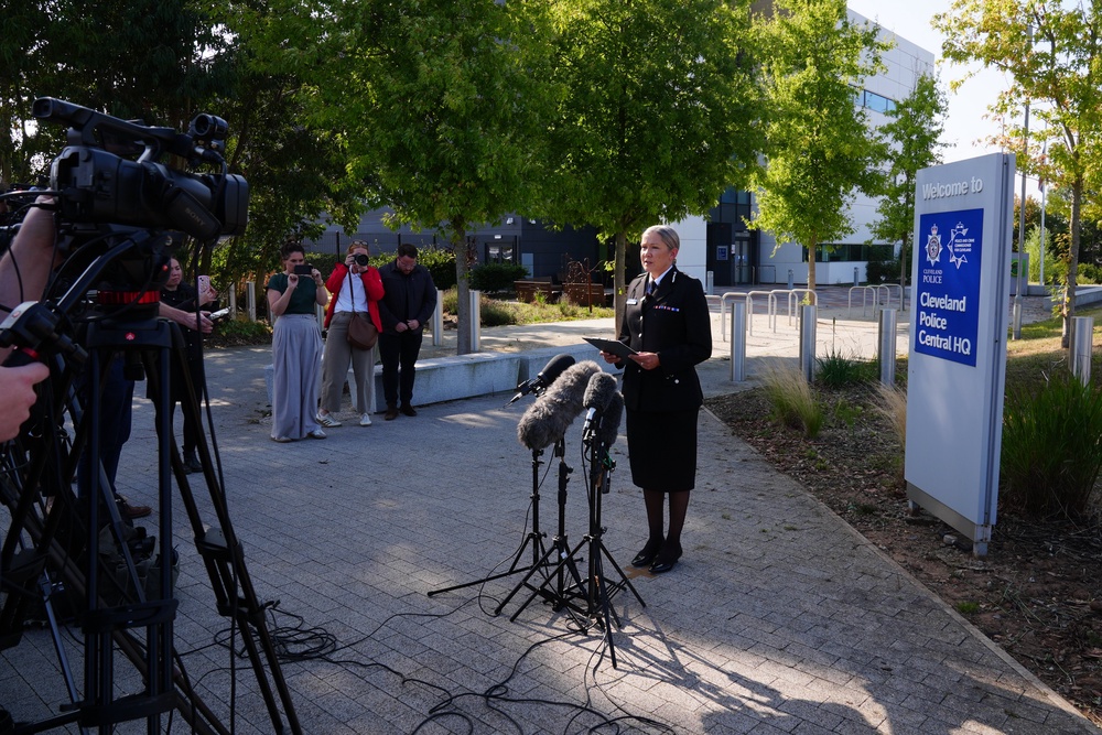 Cleveland Police Chief Constable Victoria Fuller speaking to the media (Owen Humphreys/PA) (PA Wire)