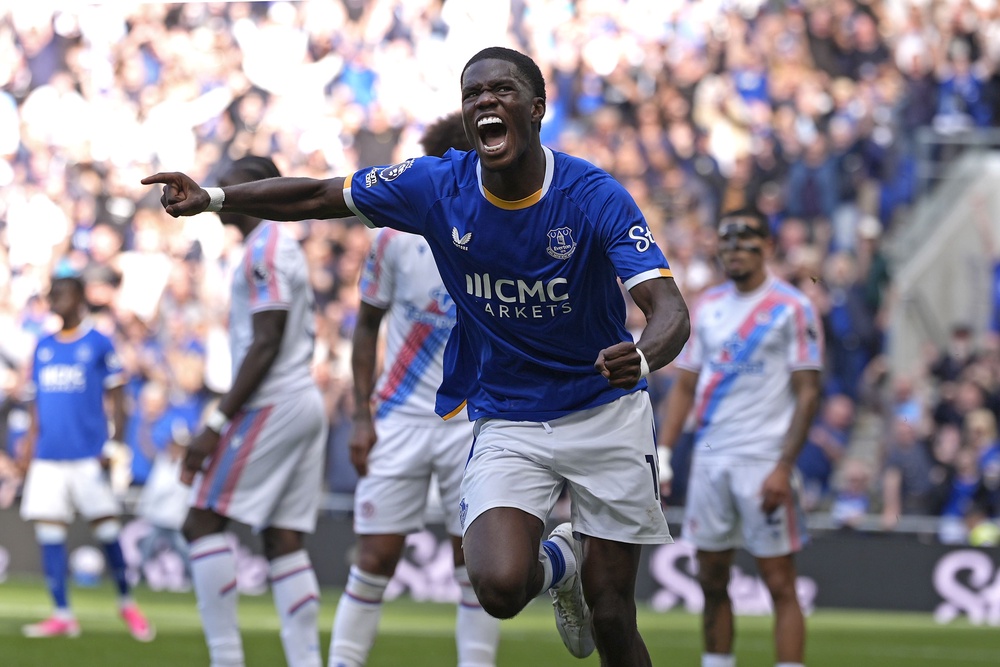 Thierno Barry celebrates Everton’s second goal (PA Wire)