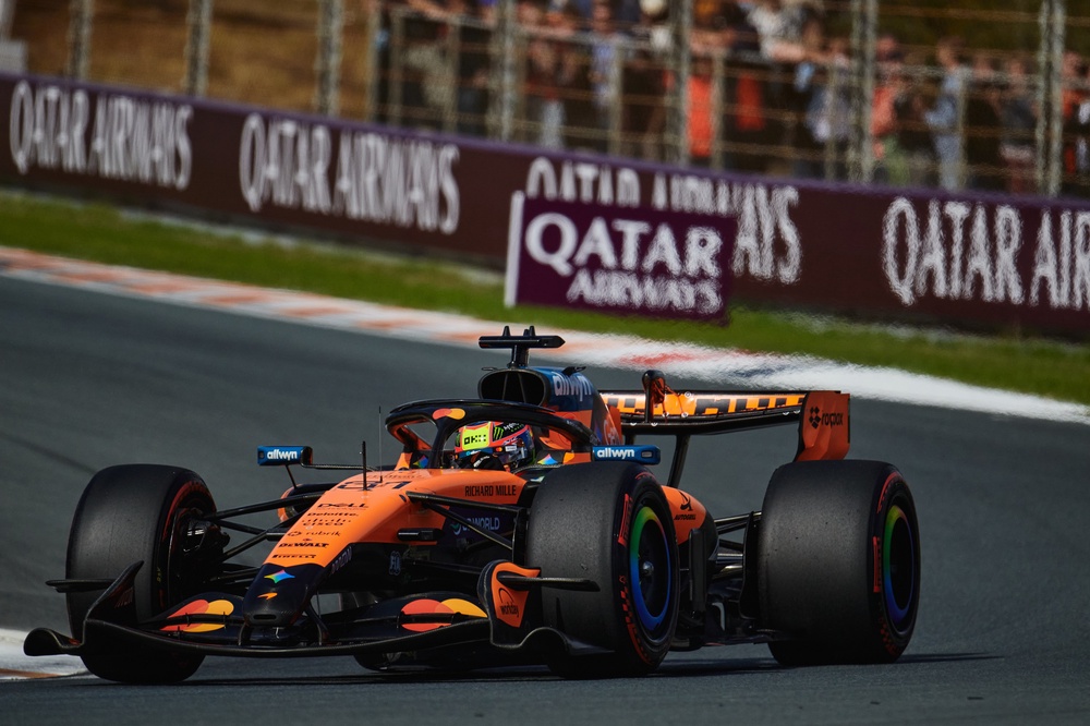 Oscar Piastri of Australia driving the 81 McLaren MCL40 Mercedes on track during qualifying ahead of the F1 Grand Prix of Netherlands (Getty)