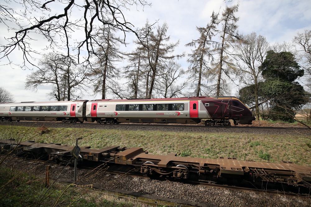 A CrossCountry train on the line near to Basingstoke in Hampshire (PA)
