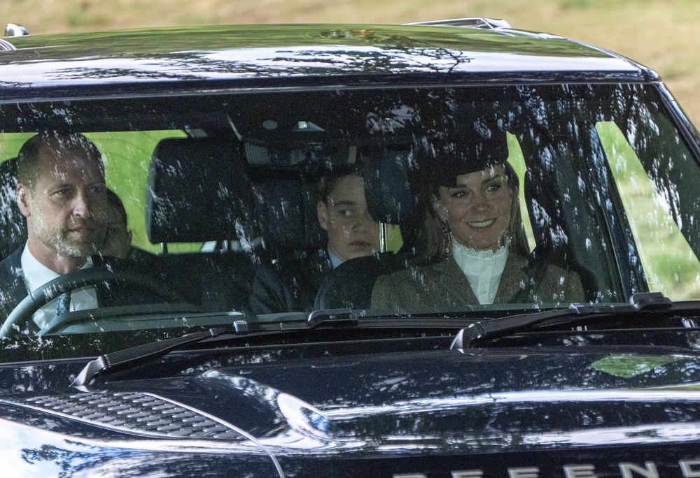 The Prince and Princess of Wales arrive to attend a Sunday church service at Crathie Kirk (Jane Barlow/PA) (PA Wire)