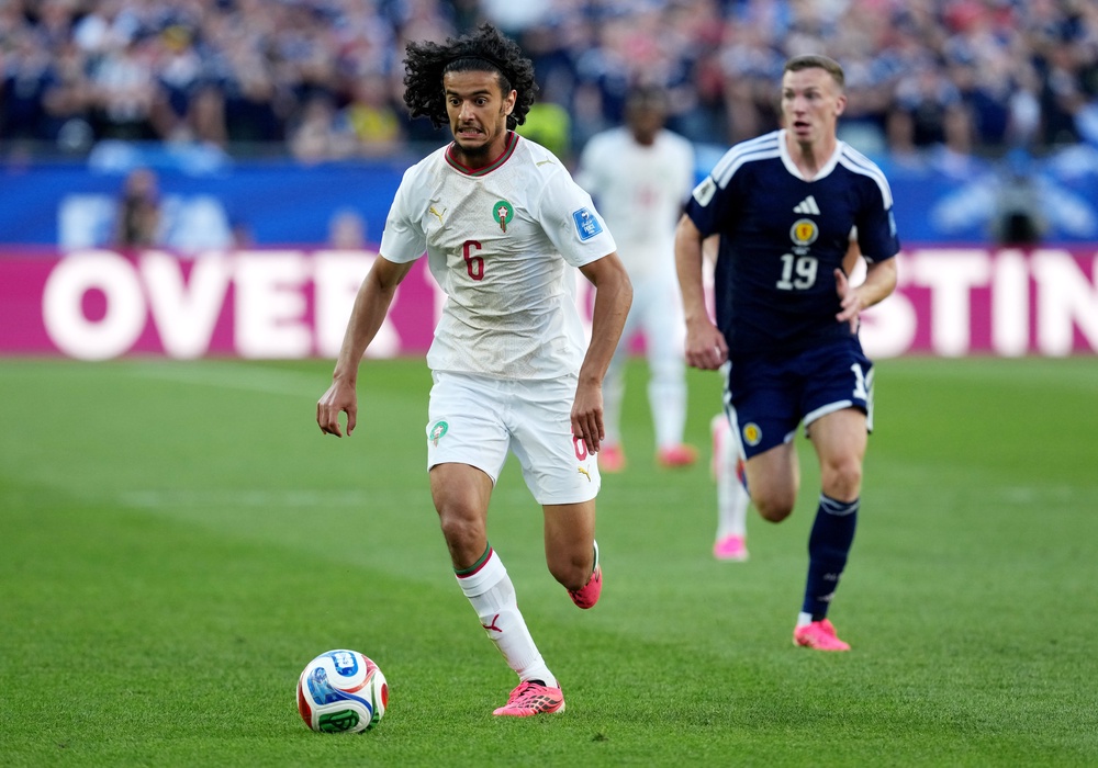 Bouaddi impressed for Morocco at the World Cup (PA)