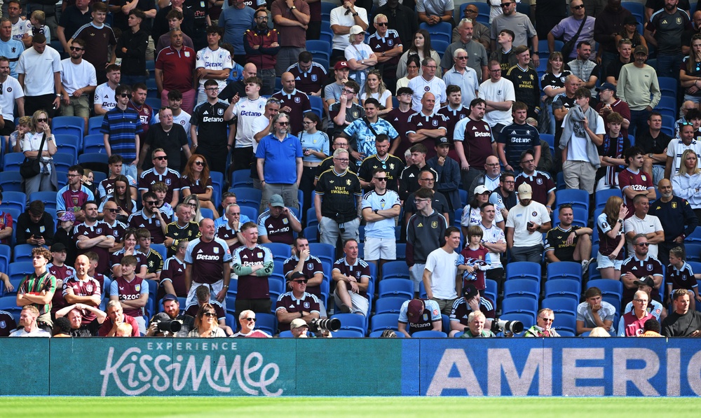 There were empty seats in the Villa end before half time (Getty)