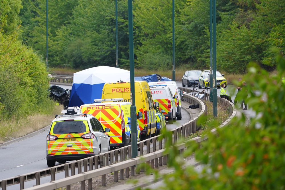The fatal crash involved a police car and a Volkswagen Passat (Owen Humphreys/PA) (PA Wire)