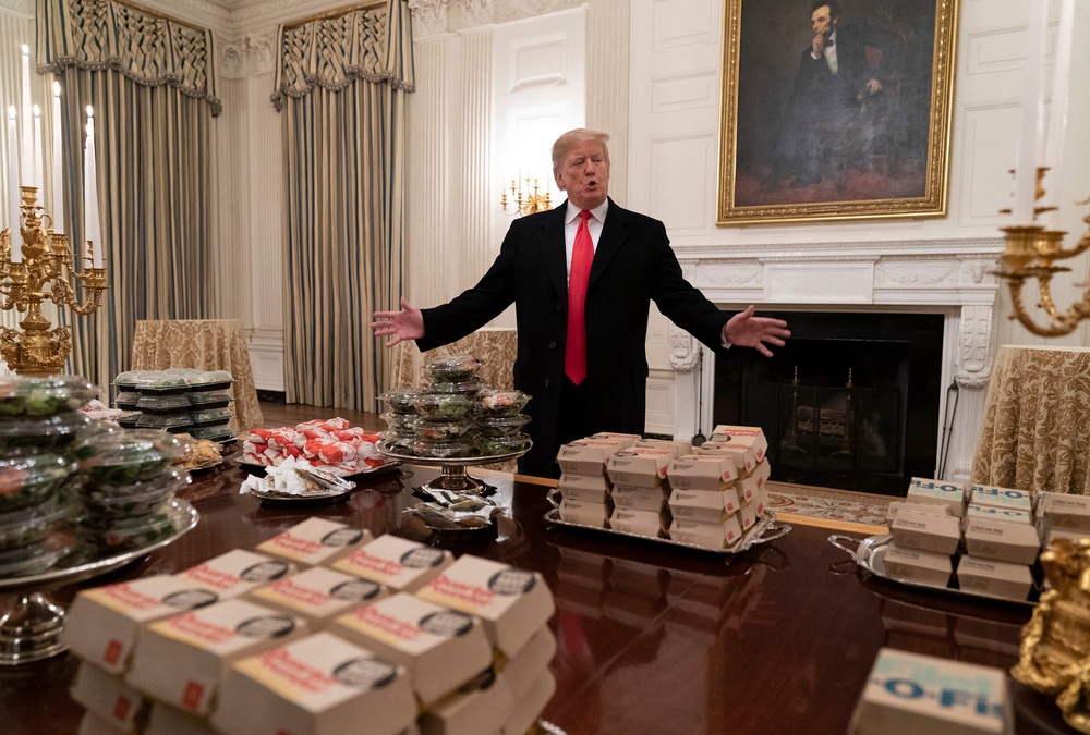 Trump’s physicians have often recommended that the president (pictured at the White House in January 2019) diet and exercise more to lose unnecessary weight (Getty)