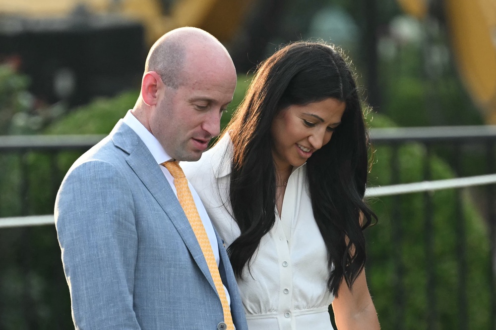 Katie Miller is the wife of Stephen Miller, the White House deputy chief of staff, who recently referred to Leavitt as ‘a close friend’ (AFP/Getty)