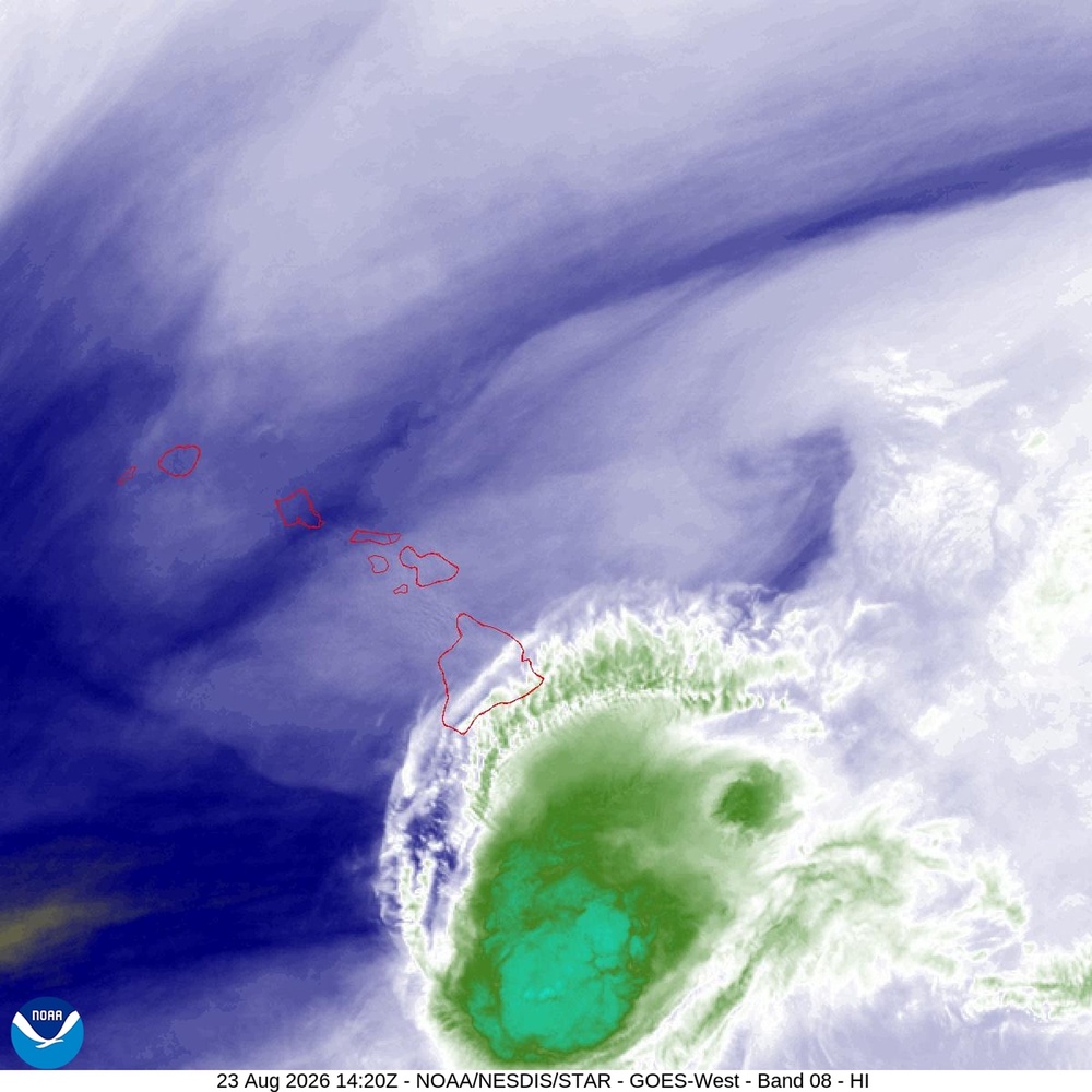 NOAA satellite image taken Sunday, Aug. 23, 2026 (AP)