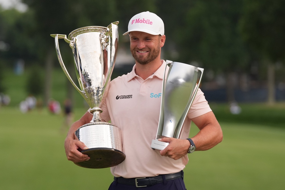 Wyndham Clark held on to lift the silverware (Jeff Roberson/AP) (AP)