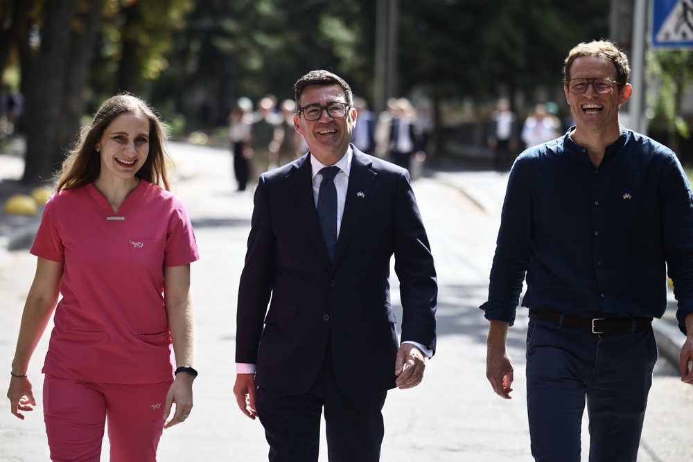 Mr Burnham and his staff visited the Main Military Hospital (Henry Nicholls/PA) (PA Wire)