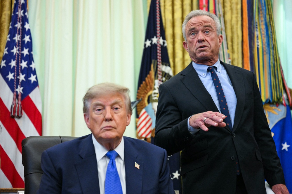 In his second term, Trump has slowly dismantled public trust in long-held vaccine requirements by engaging in vaccine policy changes promoted by Secretary Robert F Kennedy Jr (AFP/Getty)