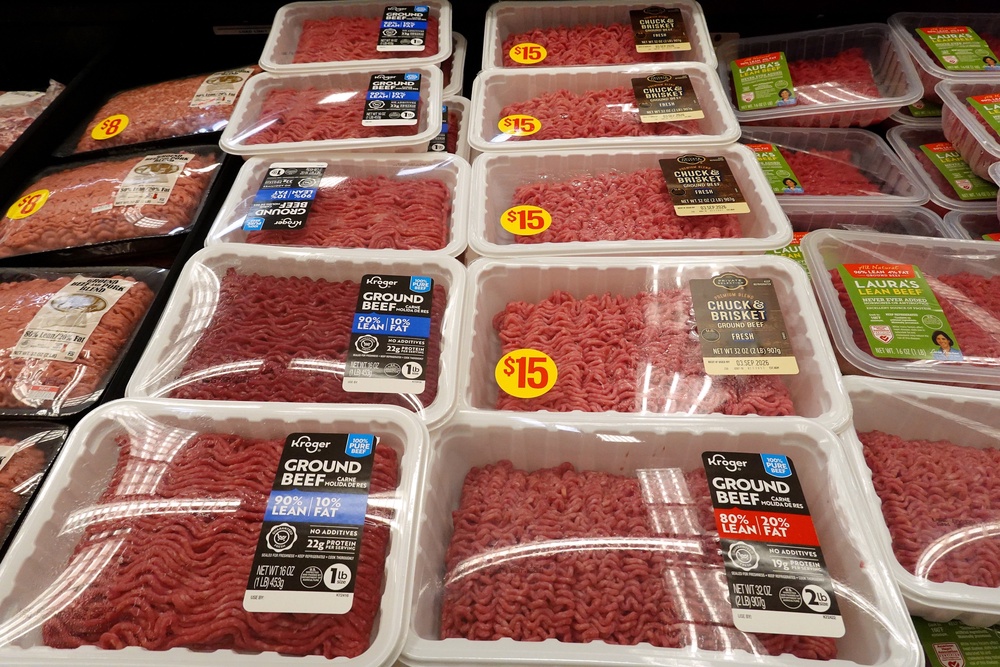 The average retail cost of ground beef currently stands at $6.89 per pound, according to the Bureau of Labor Statistics (Getty)