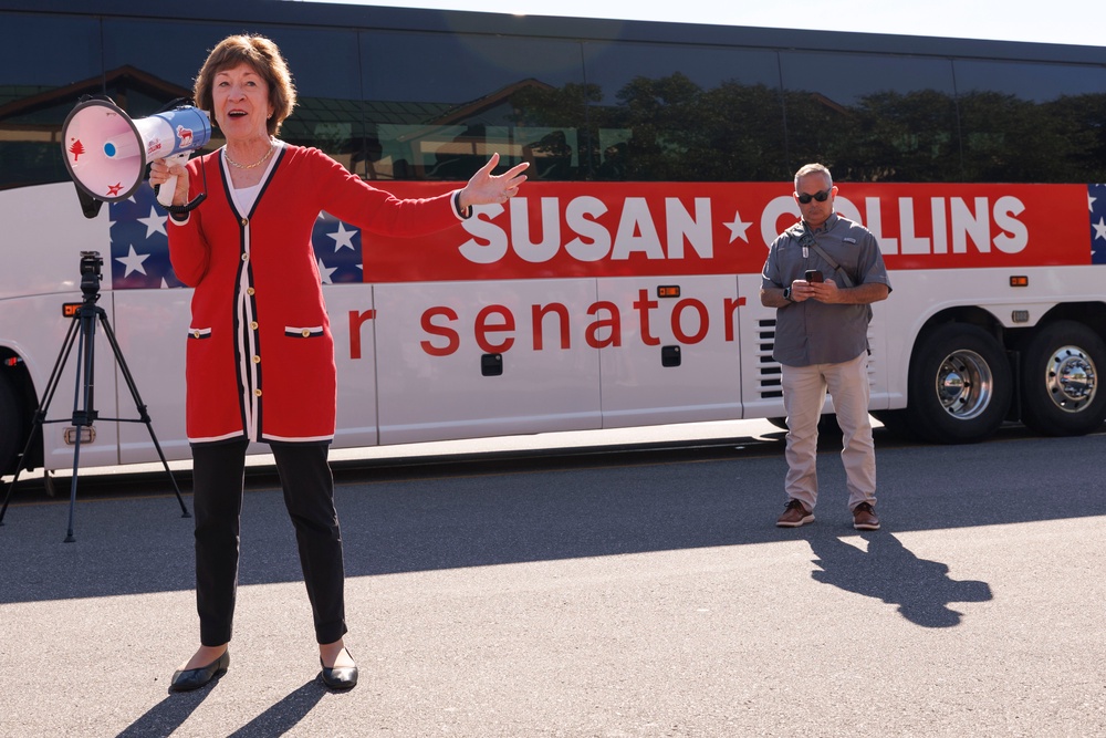 Sen. Susan Collins (R-Maine) faces a difficult race as she tries to distance herself from Trump’s tariffs against Canada - a country that touches her state (Getty)