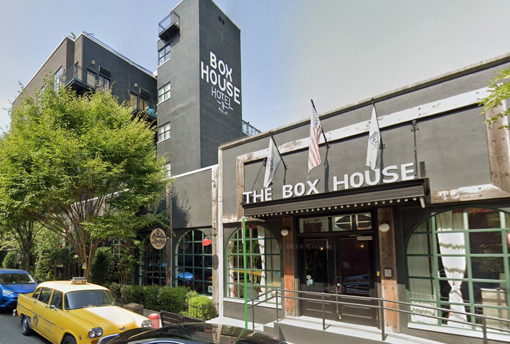 Michael Ahern and his new bride claim in a lawsuit that they and 31 others were sickened by the catering at their wedding reception, and say a norovirus-positive kitchen staffer at The Box House Hotel contaminated the food (Google Maps)