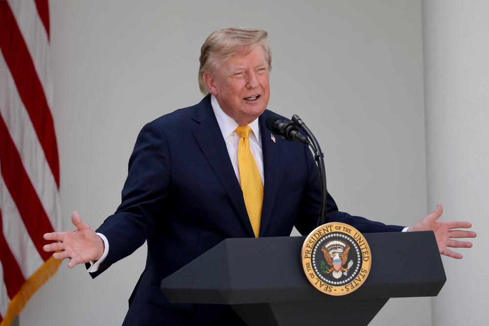 On Monday, Trump announced yet another round of tariffs targeting Canada. He wrote on Truth Social: 'On January First, 2027, Tariffs on all Cars, Trucks, both large and small, Automotive Parts, and Steel, will be increased to 50%' (Getty)