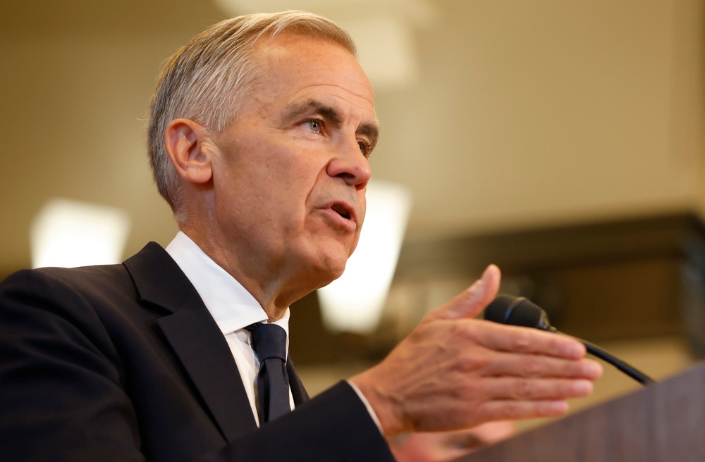 Canadian Prime Minister Mark Carney vowed to retaliate against President Donald Trump’s 50 percent tariffs ‘dollar for dollar’ (AP)