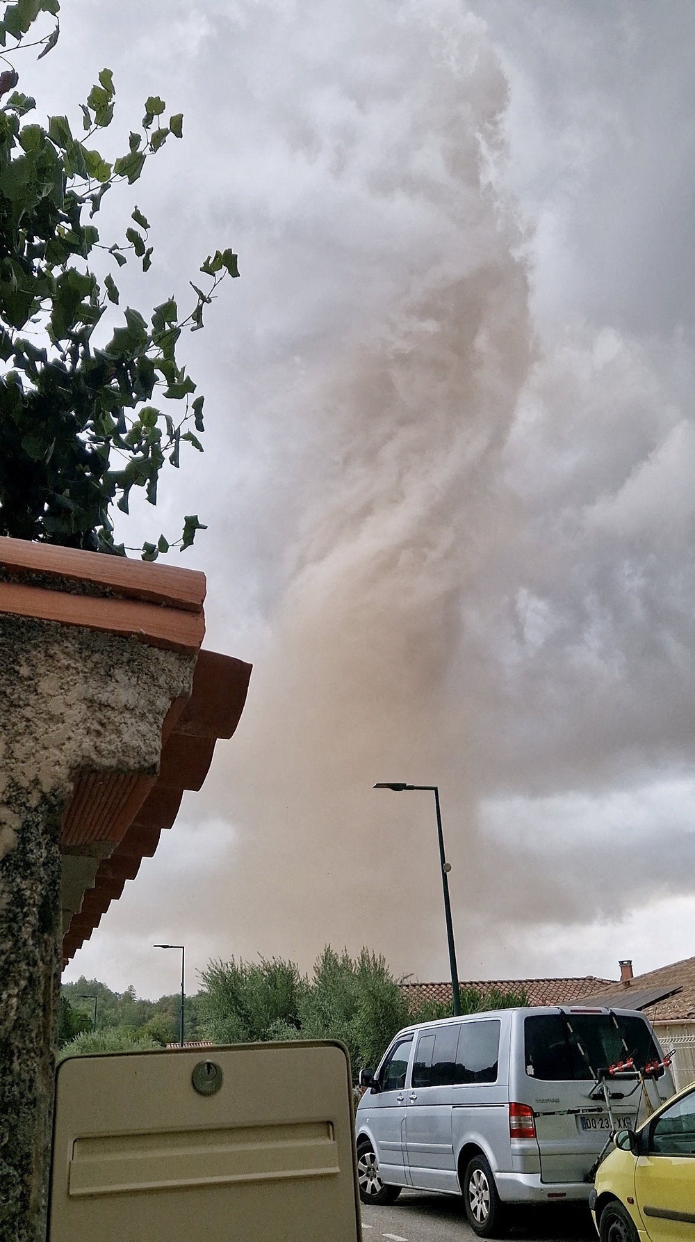 Bystanders film the rare tornado as it hits villages in the south of the country (Social media)