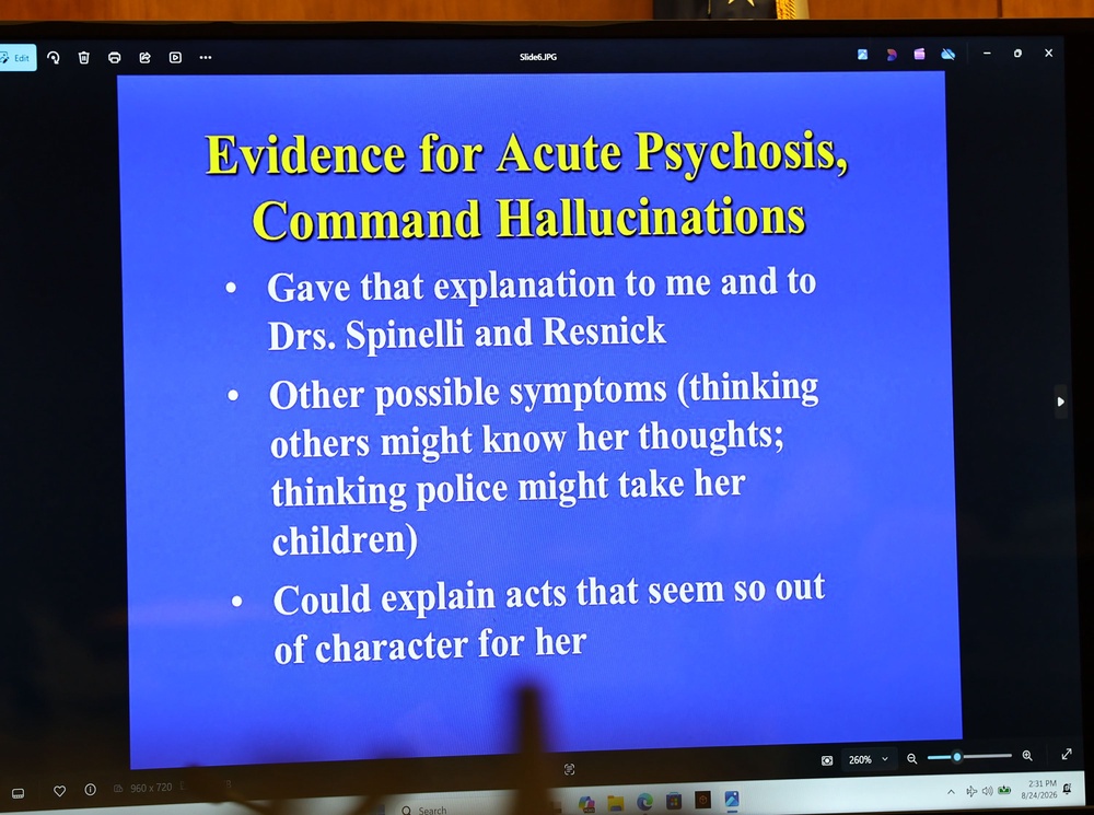 Dr. Kirk Heilbrun, a prosecution rebuttal witness lists some of his diagnosis categories for the jury (AP)