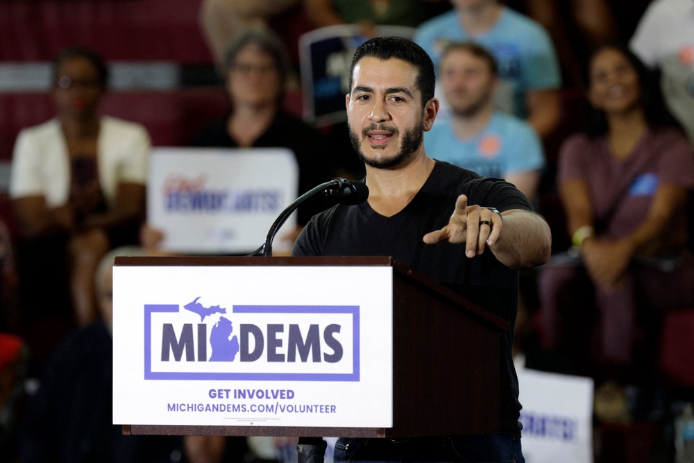 The question came during a conversation about gender-affirming surgery for minors, in which El-Sayed said, ‘I just think the government shouldn't tell you what kind of healthcare you should have’ (AFP via Getty Images)