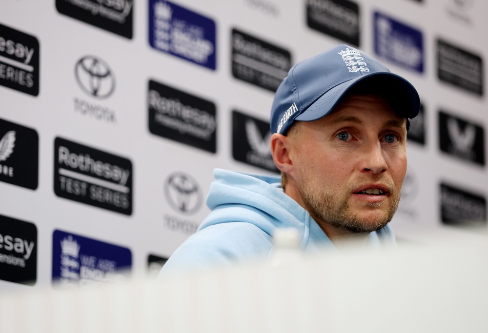 Joe Root speaks to the media at Lord’s after the latest late-night incident involving an England player (Getty)